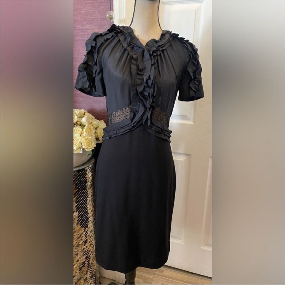 Jason Wu Black Ruffle silk Dress, US8
